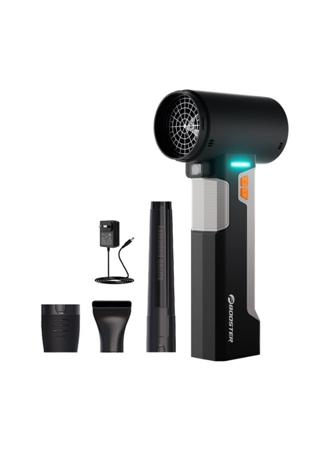 بوستر منفاخ توربيني عالي السرعة، قوة دفع 1400 غرام، محرك بدون فرش، قناة تهوية 64 مم، إضاءة LED، بطارية قابلة للشحن 4000 مللي أمبير، منفاخ هواء متعدد الفوهات للتنظيف والتجفيف ودعم الاحتراق - Image 1